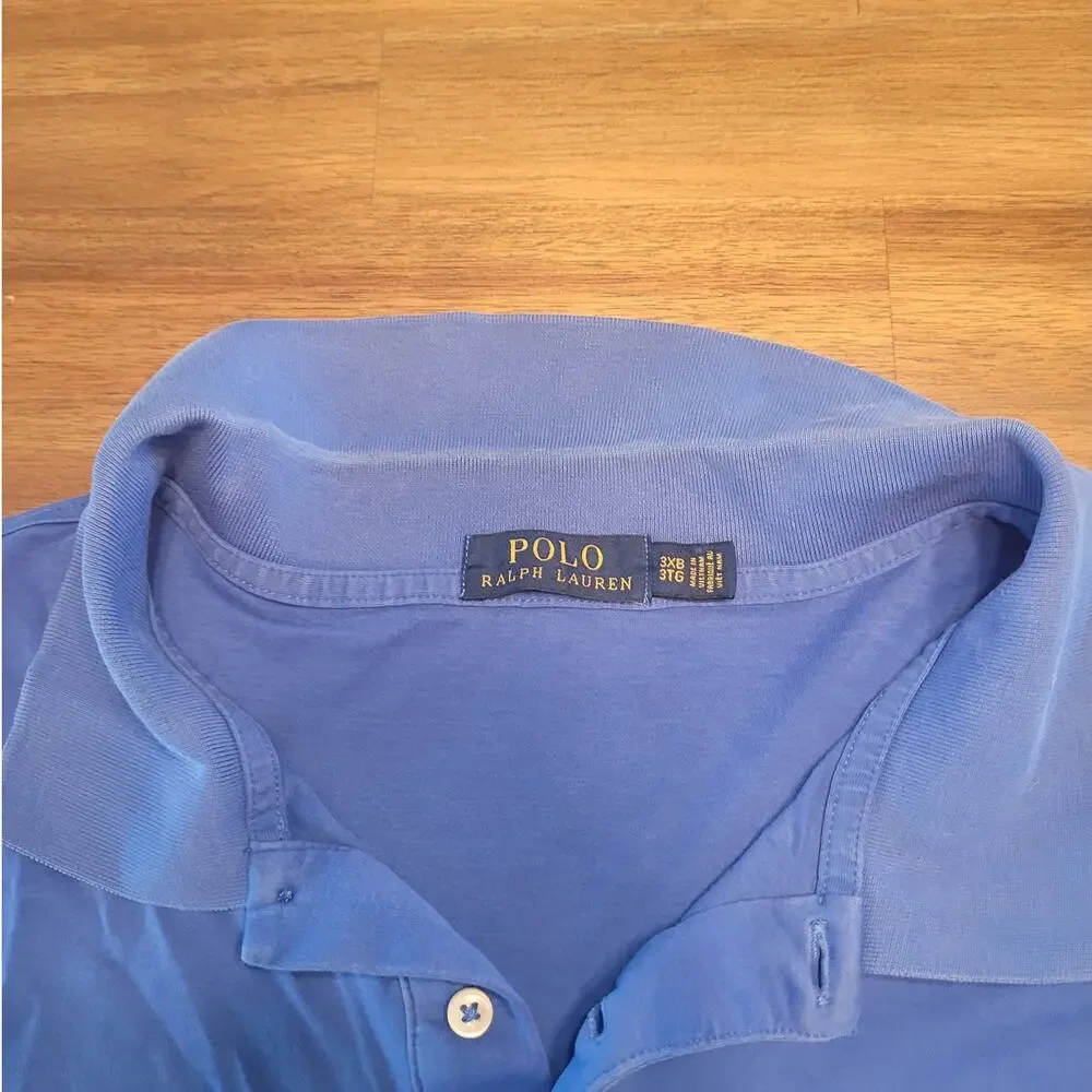Ralph Lauren 3XB Blue Polo Big Tall Classic Preppy Heritage